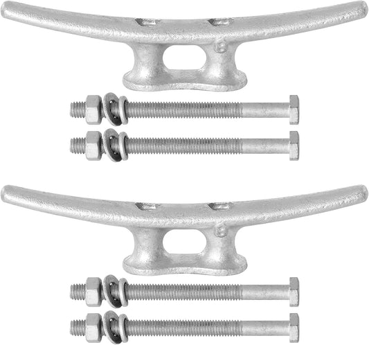 6/8/10/12/14 inch Dock Cleats With Bolts,Hot Dipped Galvanized Cast Iron Boat Cleats,Rope Cleat Boat Dock Cleats for Boat Docks,Decks,Piers for Tying up Boats,Marine Decor(1,2,4,5,6,8,10,12 Pack)