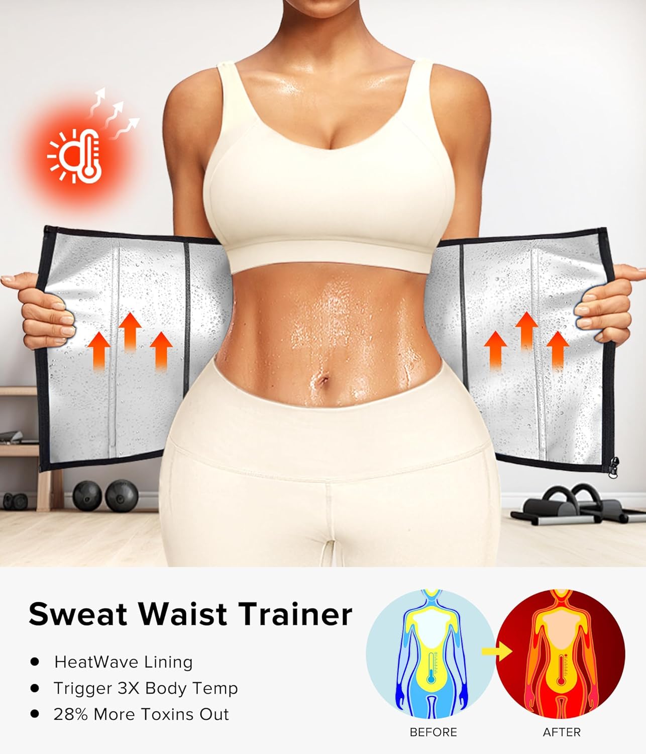 Junlan Sweat Waist Trainer for Women - Sauna Waist Trimmer for Working Out