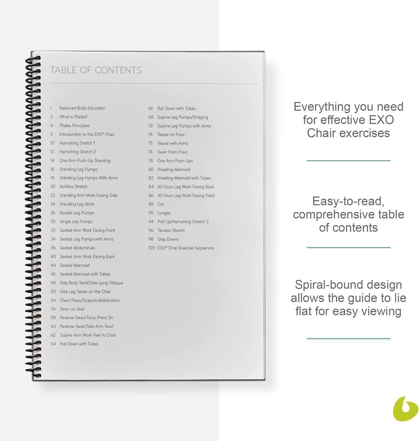 Balanced Body Exo Chair Guide, Pilates Exo Chair Guide for Workout Equipment, for Home Gym or Studio Use.