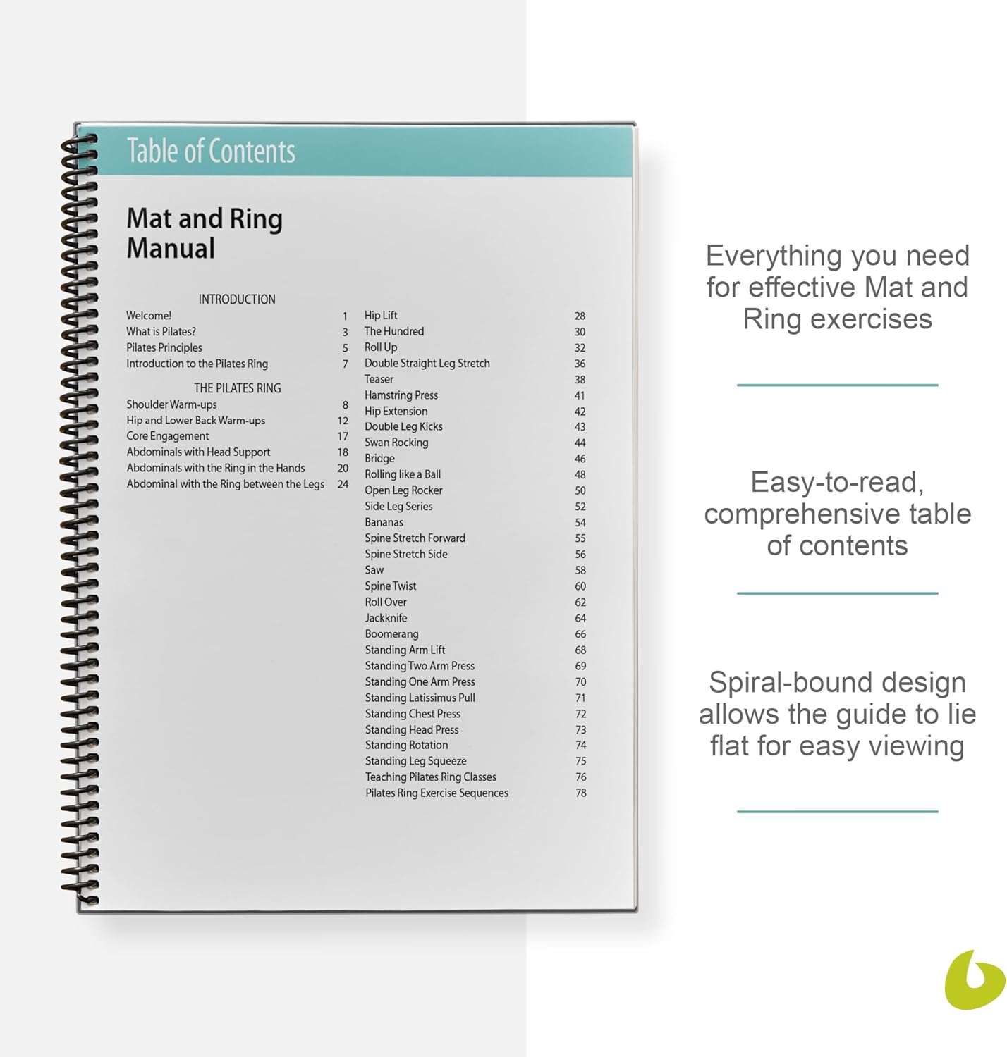 Balanced Body Mat and Ring Guide, Pilates Mat and Ring Guide for Workout Equipment, for Home Gym or Studio Use