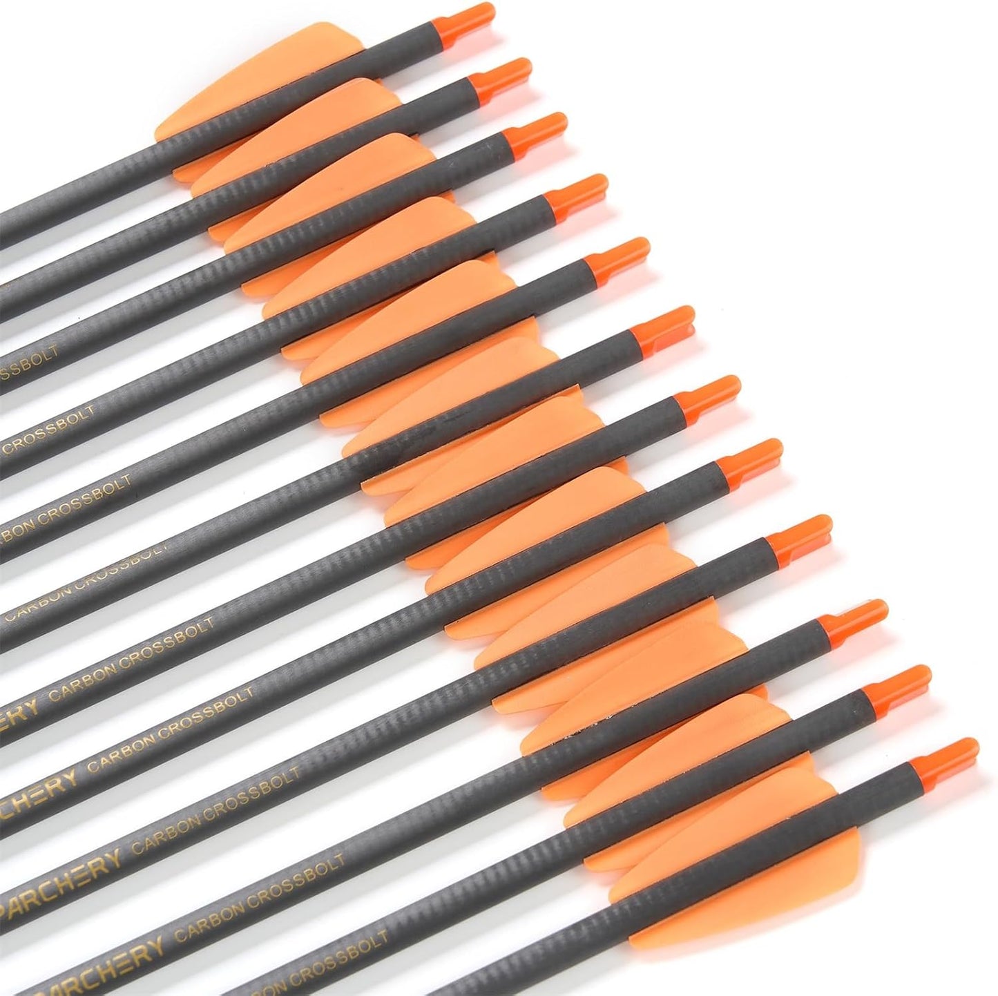 Crossbow Bolts 15 Inch Archery Carbon Crossbow Arrows with Moon Nocks Hunting Archery Arrows（12pcs