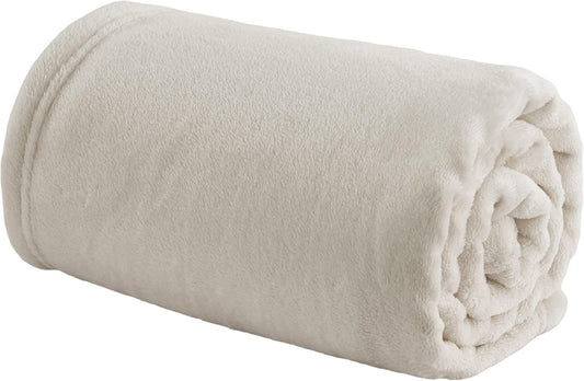 Bedsure Bedding Fleece Blanket for Girls and Boys - Soft Cozy Cute Small Throw Blankets for Travel, 43x55 Inches, Linen