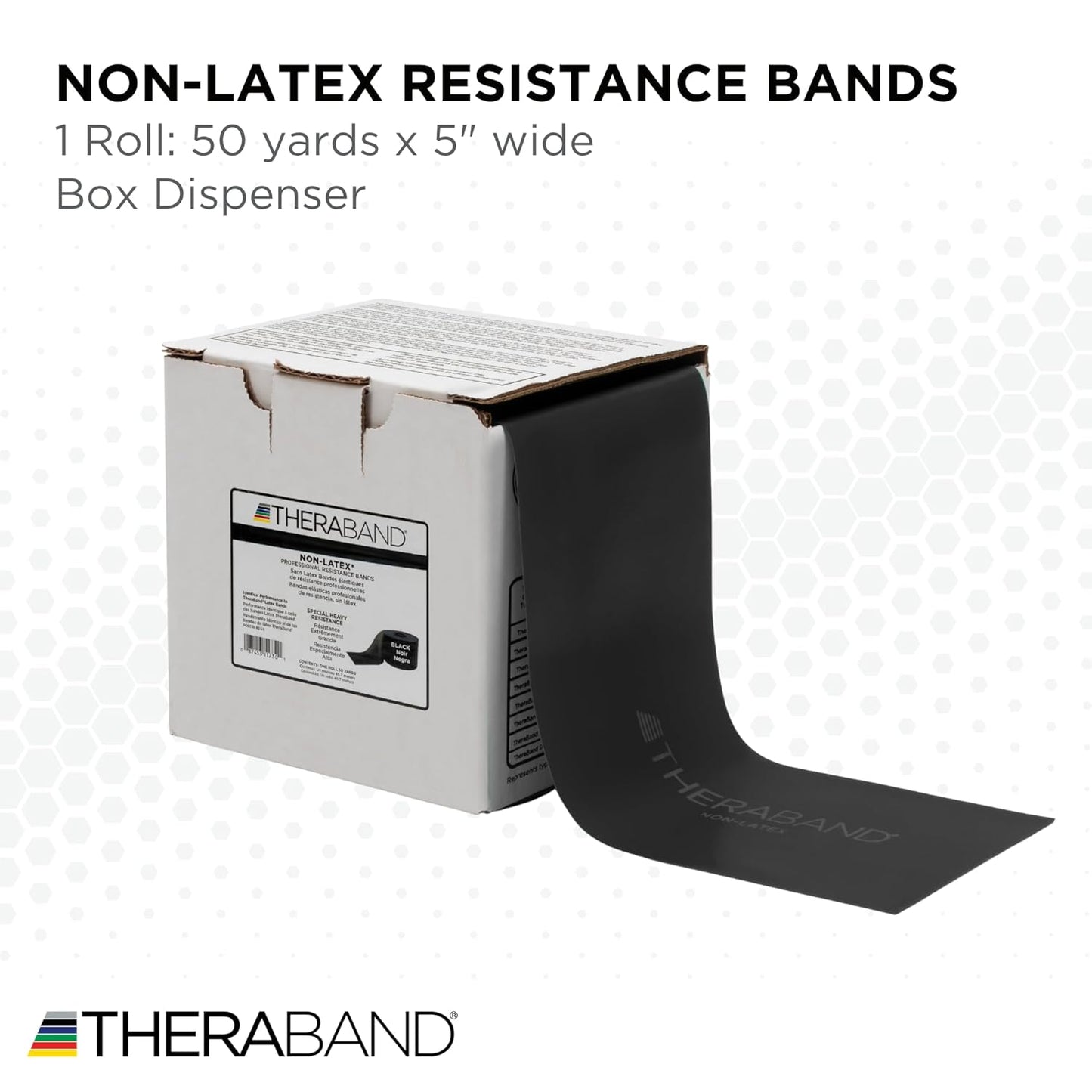 THERABAND Resistance Band, Black, Special Heavy, 50-Yard Roll, Latex-Free, Elastic Band for Exercise, Physical Therapy, Yoga, Pilates, Stretching, Home Workouts, Cut-to-Length, Color-Coded Levels