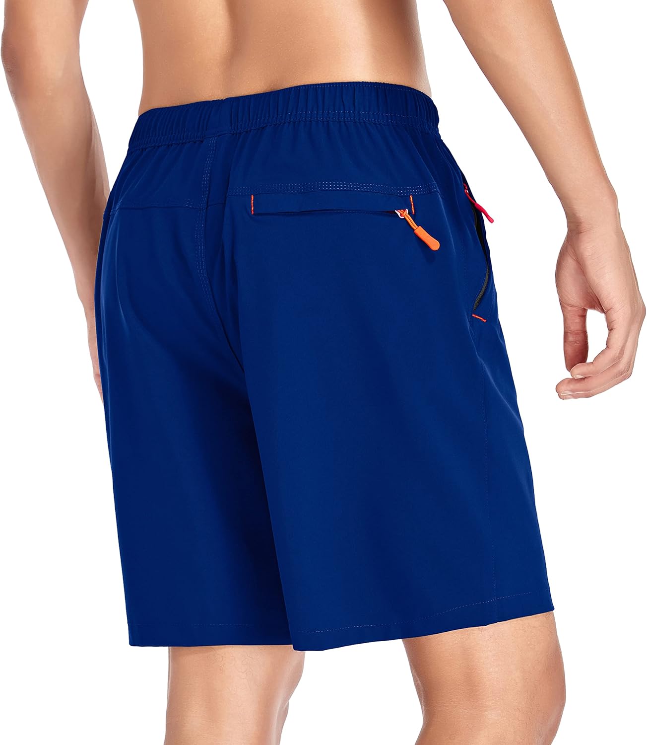 Men's Gym Shorts Sports Quick Dry Workout Running or Casual Training Short with Zipper Pockets