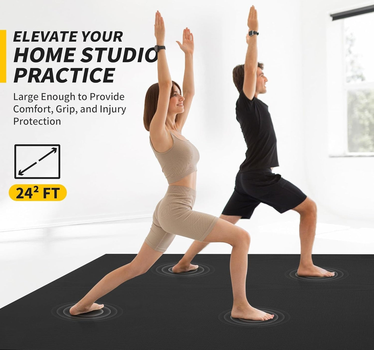 CAMBIVO Yoga Mat for Women and Men, Extra Long and Wide Exercise Mat(72"x48"/84"x30"), Large Non Slip Workout Mat for Yoga, Pilates, Fitness, Barefoot Workouts, Home Gym Studio