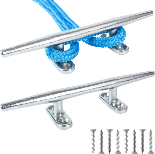 Chromium-Plated Boat Cleat, Boat Dock Cleats Open Base, Boat Cleats-Dock Cleat, Dock Cleats with Fasteners, Rope Cleat for Tying up Boats,Marine Decor(2Size,2Pack,4Pack)