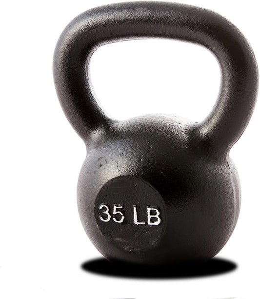 York Barbell Kettlebell Weights – 5lb to 80lb Cast Iron Kettlebells with Matte Black Finish – Full Body Strength Training & CrossFit Conditioning – Ideal for Russian Swings, Squats, Presses & More