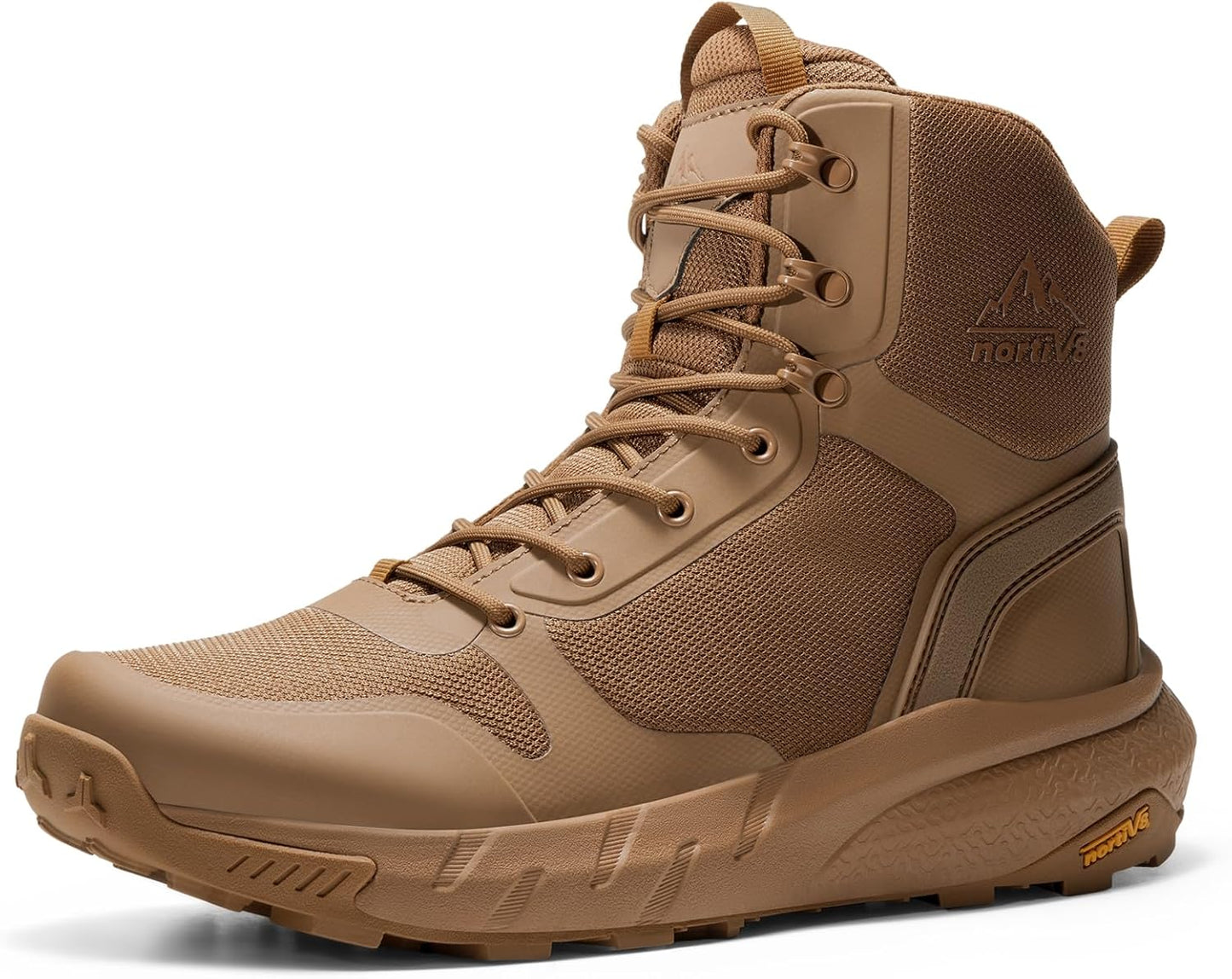 NORTIV 8 Men's Military Tactical Boot Lightweight Comfortable Boots for Work All Day Side Zipper Motorcycle Combat Hiking Boots Metrostrike(8-9 Inches)