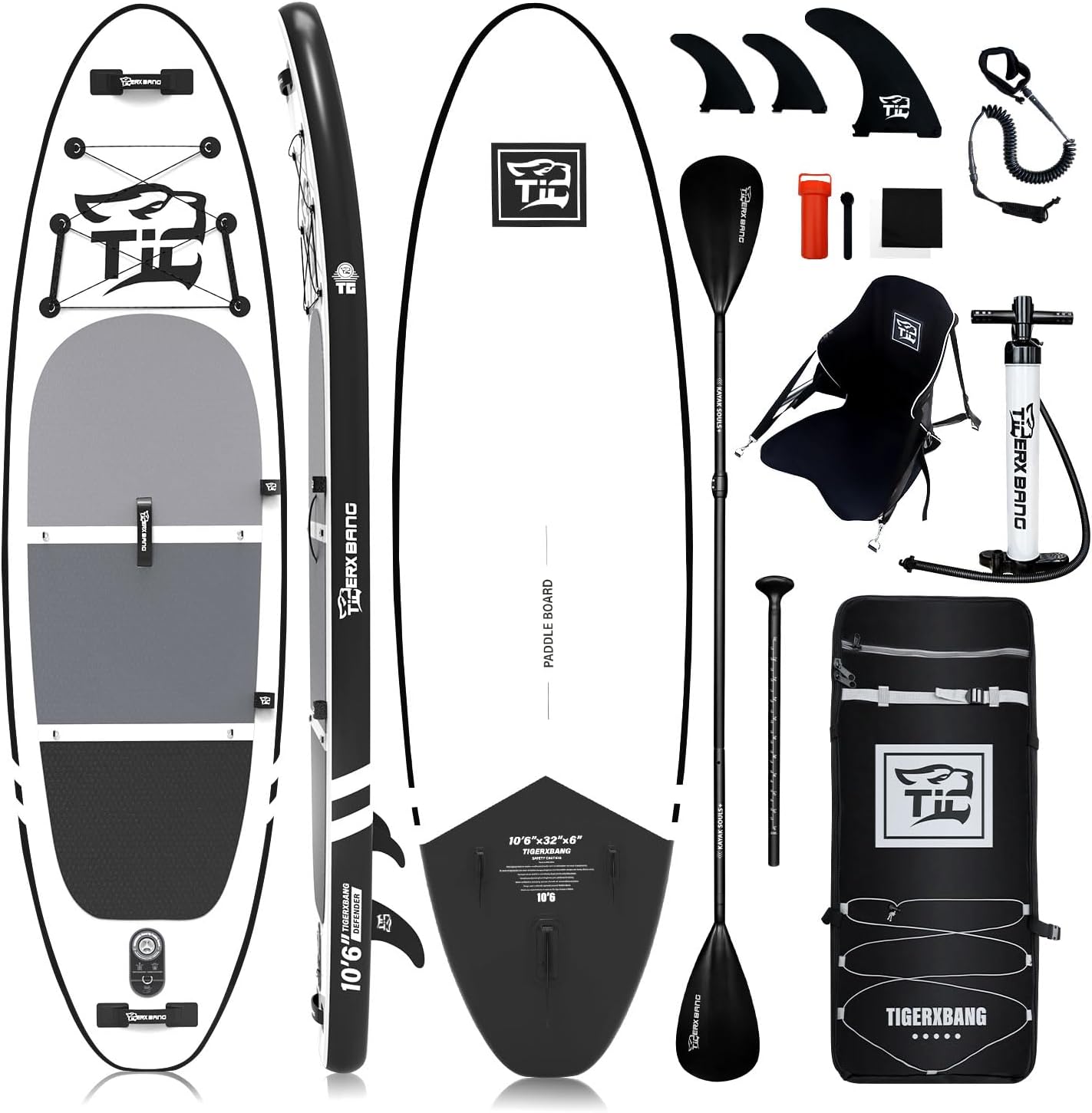 Inflatable Paddle Board with Premium SUP Board Accessories, Allround Paddle Boards for Adults/Kids,Stand Up Paddle Board Defender Collection