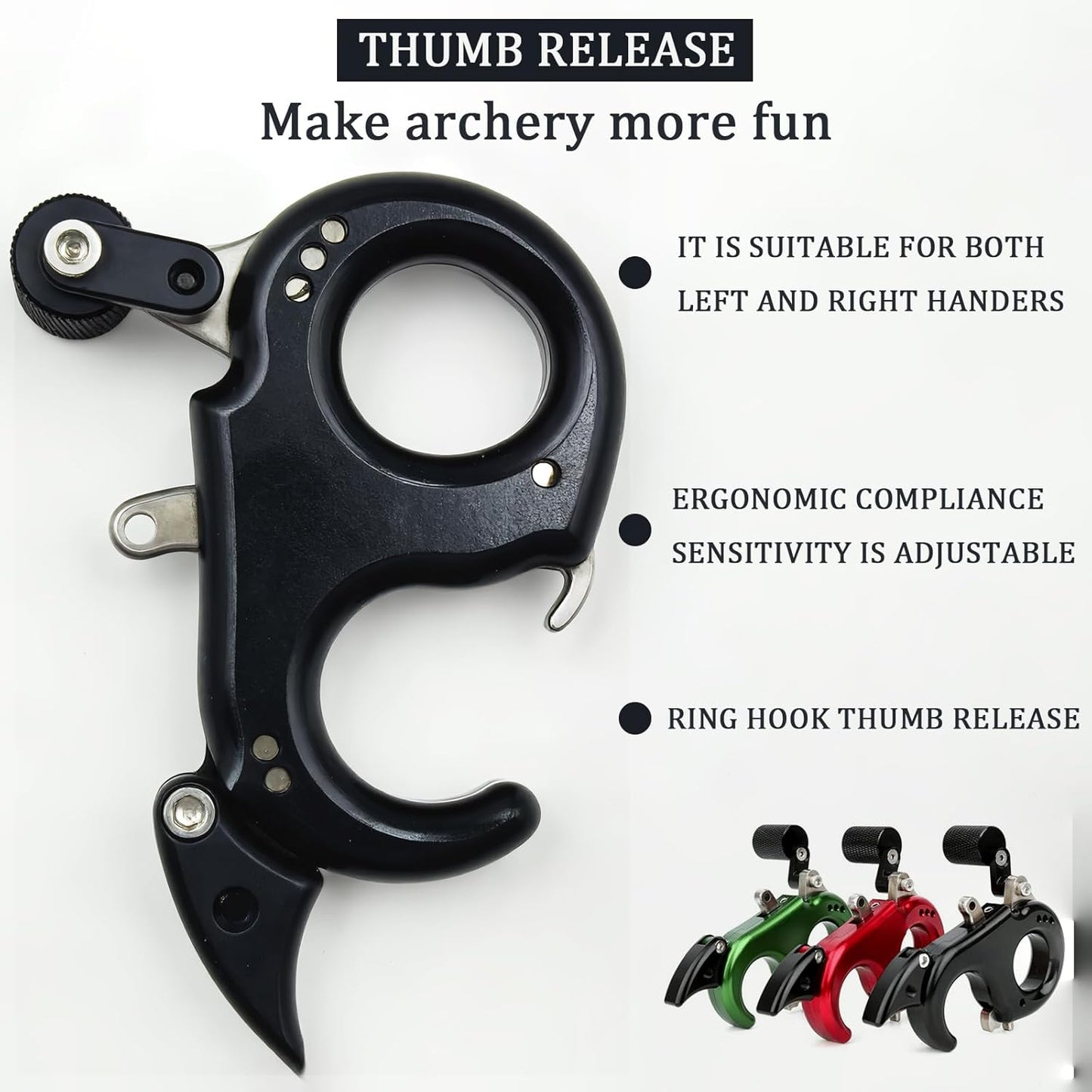 Bow Release for Compound Bow 360° Rotatable Thumb Release for Compound Bow Archery Trigger Release