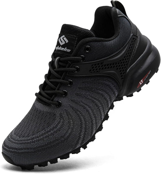 Men's Trail Running Shoes Lightweight Breathable Walking Hiking Sneakers Outdoor Athletic Tennis Cross Training Shoes