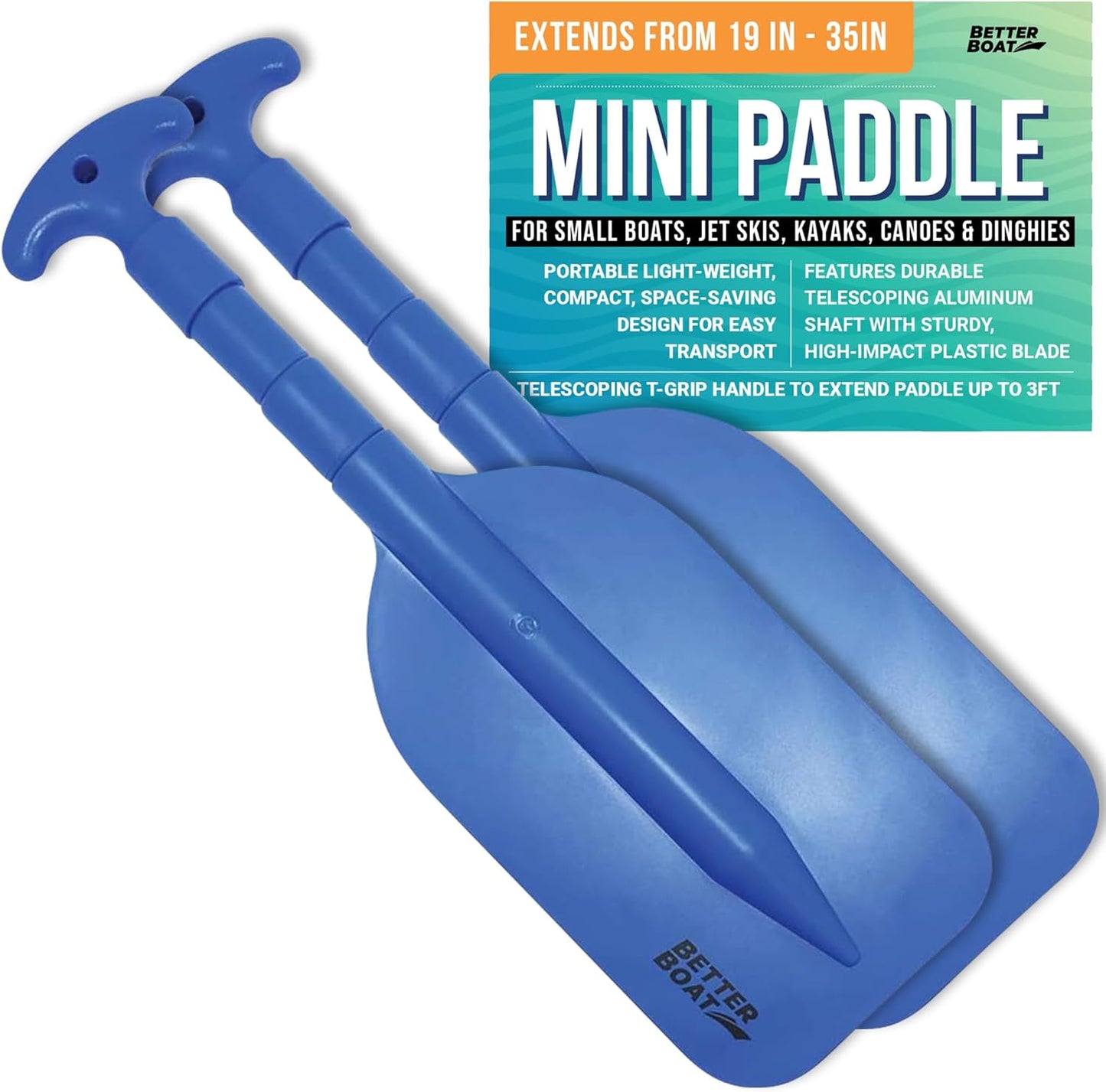 Boat Paddle Telescoping Plastic Collapsible Oar, Kayak, Jet Ski, Rafting, Mini Canoe Paddles, Tubing Floats, Rowing Safety Accessories for Kids and Adults