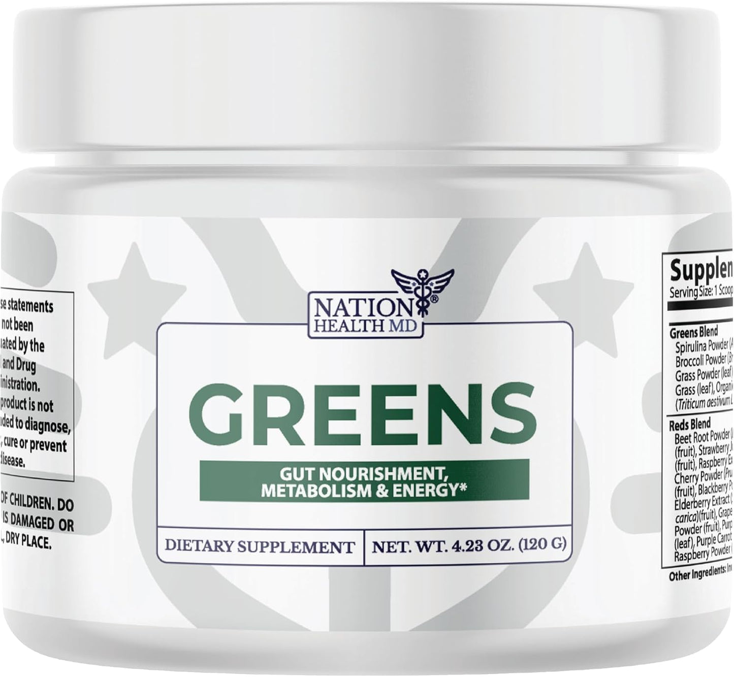 Greens Superfood Powder - Green Powder Supplement with Spirulina, Probiotics & Digestive Enzymes - 44 Superfoods, Energy, Metabolic Support & Gut Health - 30 Servings