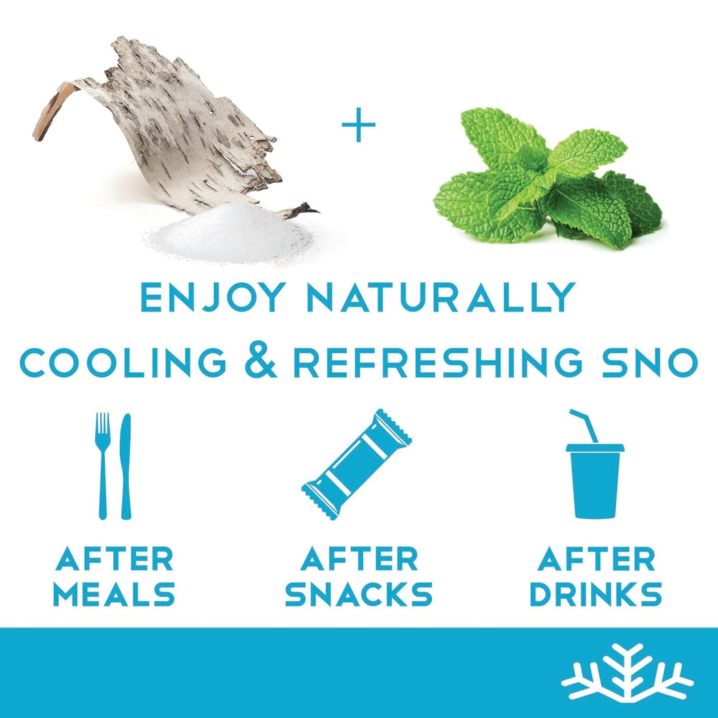 SNØ Peppermint Xylitol Candy Chips | Oral Health Support | Pure Birch Xylitol | Sugar-Free, Low-Carb, Diabetic-Friendly | Vegan, Non-GMO, Gluten-Free, Kosher, Keto-friendly (1 LB Bag)