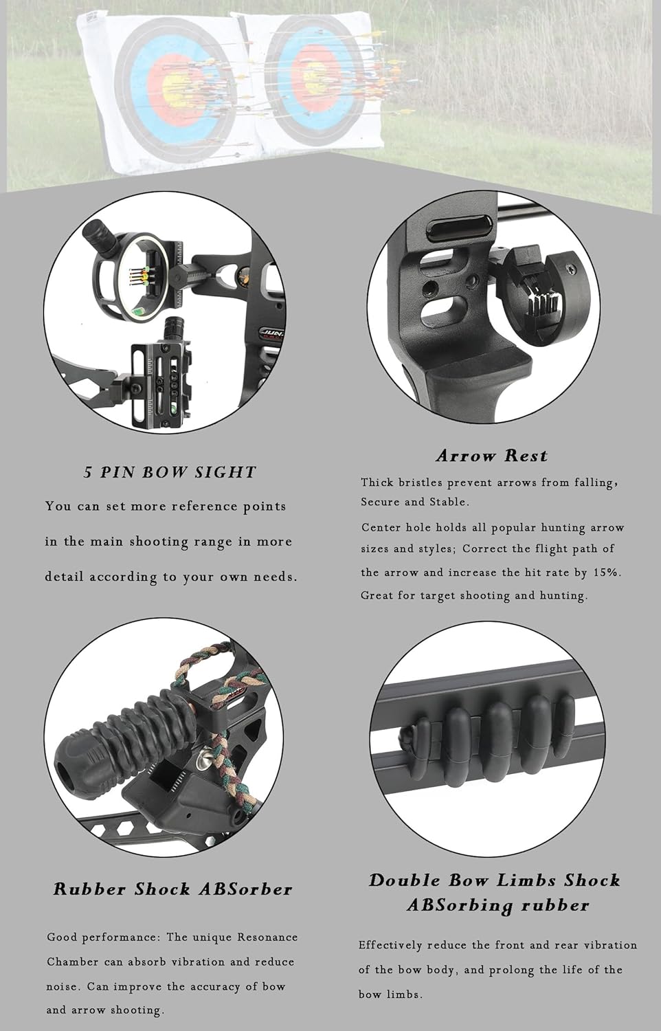 Archery Bowfishing Compound Bow Kit Ready to Fish Kit with Bowfishing Reel, Bow Fishing Arrows Right & Left Handed for Adult/Youth Fishing Hunting Target Shooting
