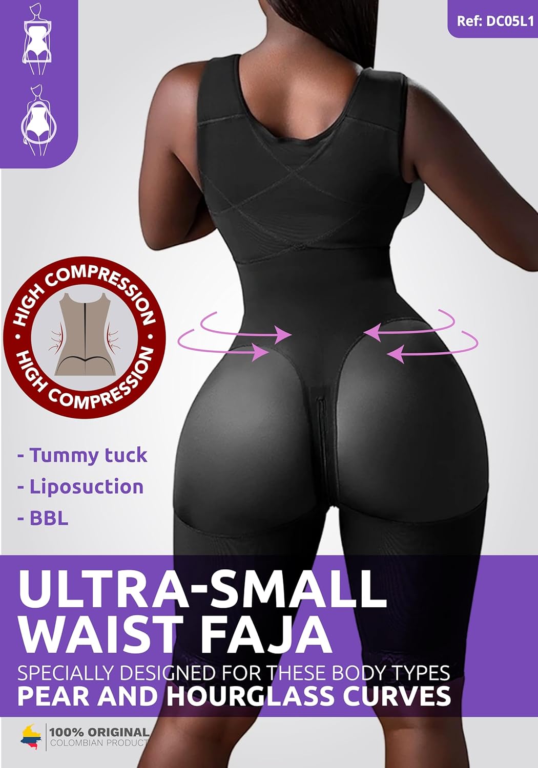 Snatched Body Post Surgery Stage 1 Faja Without Bra | Fajas Colombianas Moldeadoras for BBL |High Compression Faja