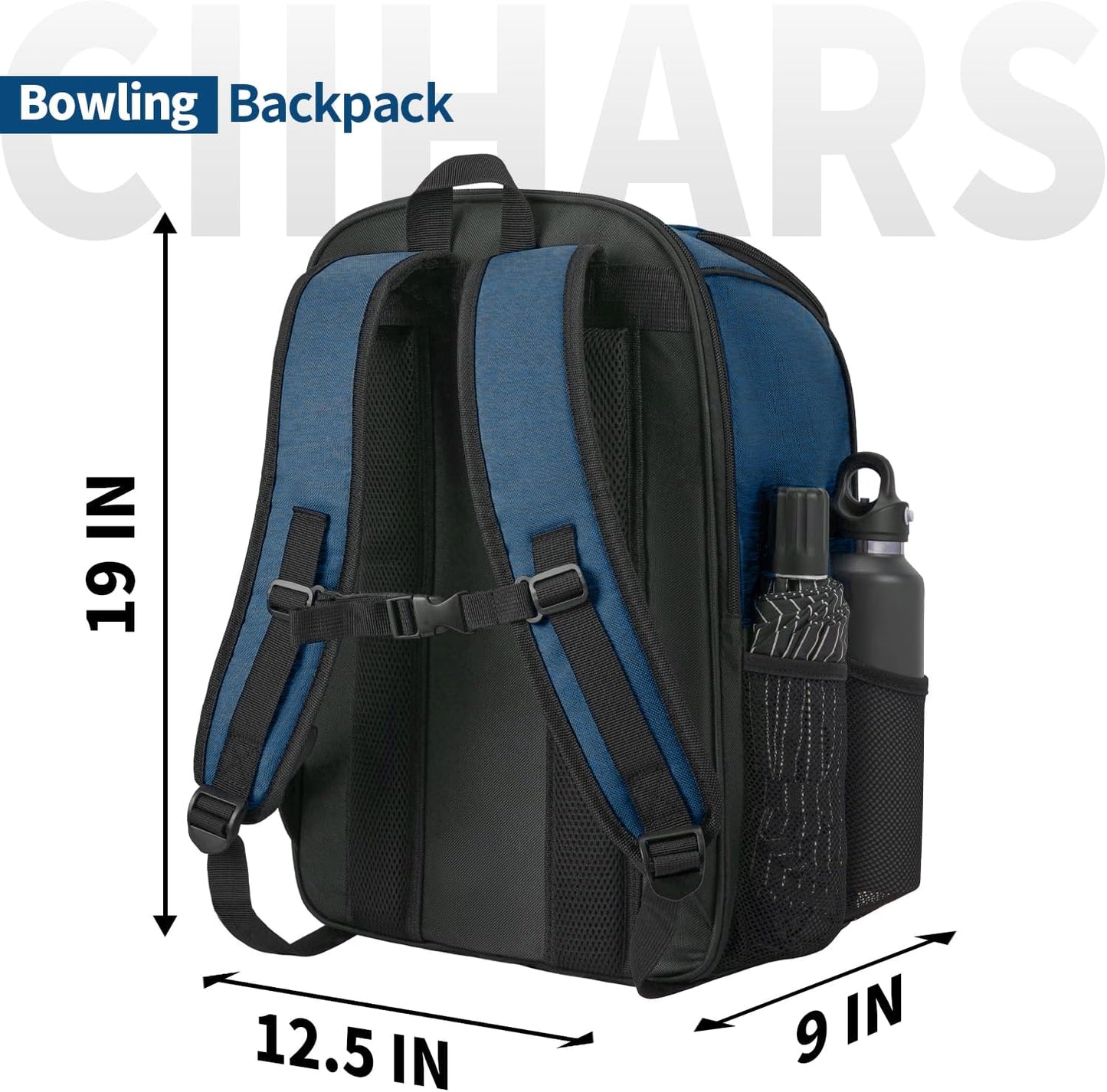 Single Bowling Ball Bag Backpack with Shoe Bag Up to Size 16, Accessories Gifts for Bowling Lovers,Bowling Bag with Padded Ball Holder