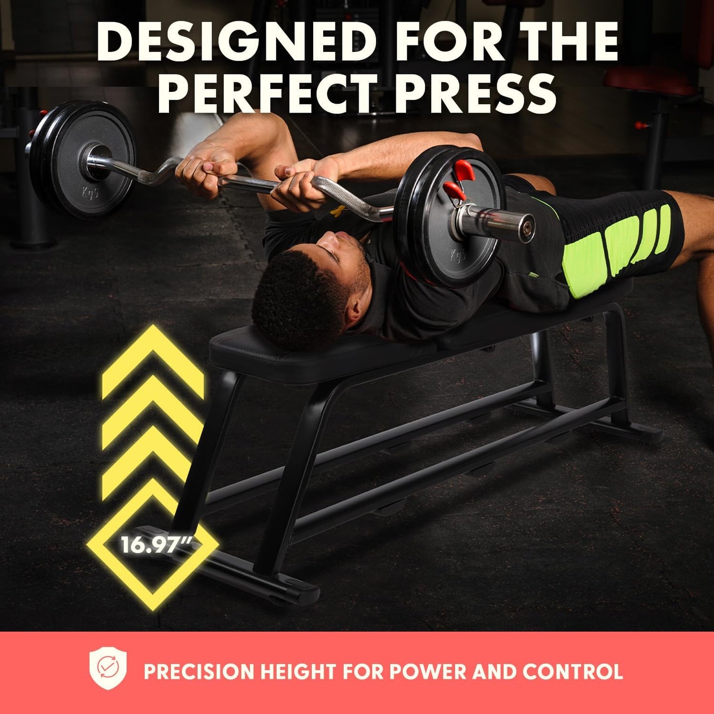 SQUATZ Adjustable Bench for Home Gym - Versatile Weight Bench for Men & Women - Ergonomic Workout Bench for Bench Press & Full Body Exercise - Heavy-Duty Steel, Non-Slip Design