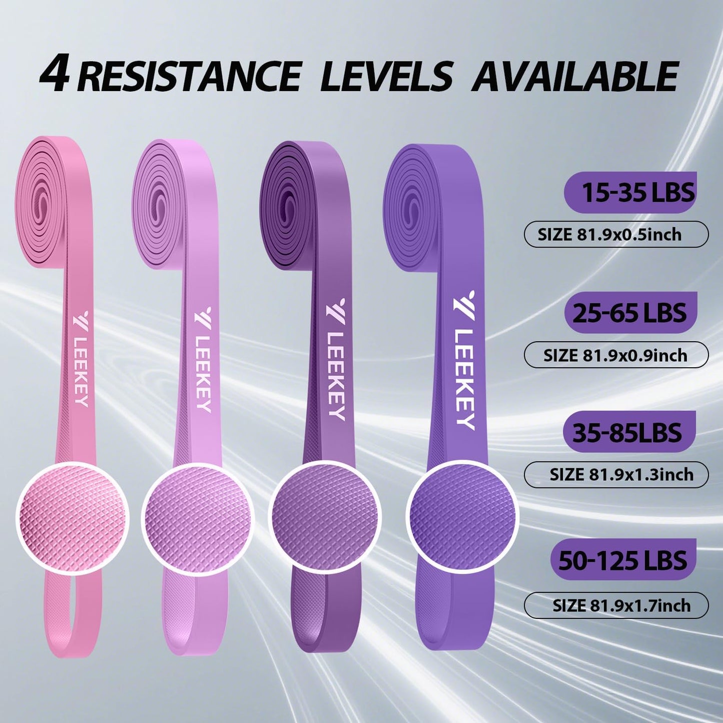 LEEKEY Resistance Bands Set for Pull-Up Assistance & Full-Body Training, Multi-Level Exercise Bands with Bag for Home Workouts, Physical Therapy, Strength Training (Men/Women)