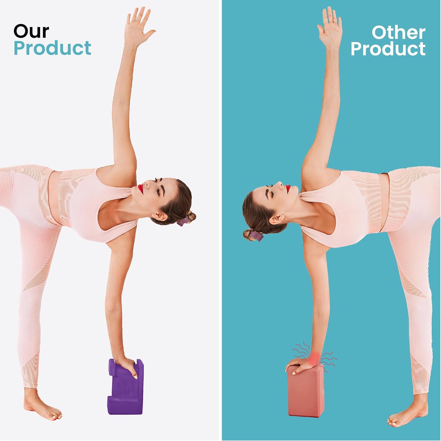 Ergo Yoga Blocks, Relieve Wrist Pain, Improve Comfort and Grip, Contoured Design, Pilates Exercise Balance & Stretching