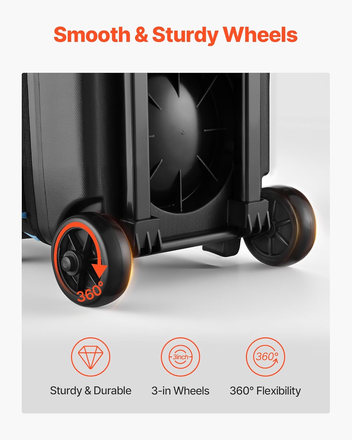 VEVOR Bowling Ball Bag, 3 Ball Double Roller Bowling Bag with Wheels, Featuring a Separate Compartment for Shoes (Up To US Size 16) & Oversized Accessory Pocket, Retractable Handle Extends to 41.34 in