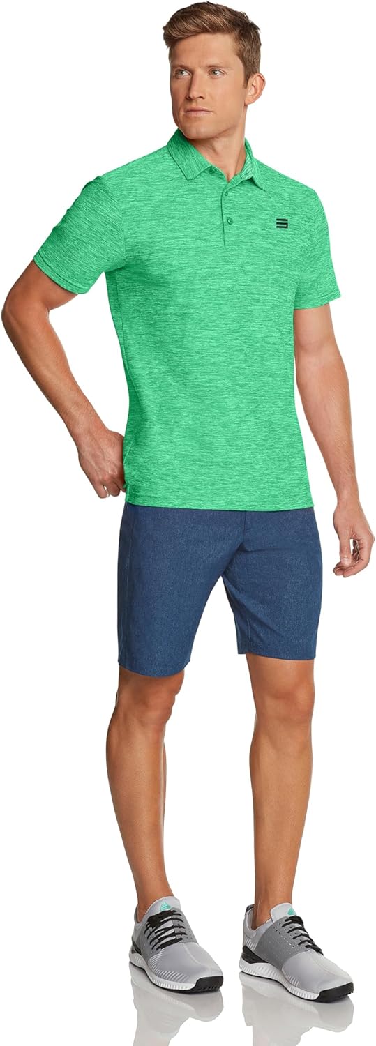 Three Sixty Six Golf Shirts for Men - Dry Fit Short-Sleeve Polo, Athletic Casual Collared T-Shirt