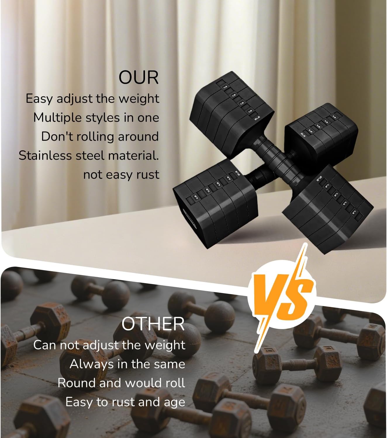 Adjustable Dumbbell Set for Women Men 16LB 20LB Hand Weights Dumbbells Sets Woman Exercise Fitness dumbbell Adjust dumbbells set of 2 for Home Gym Workout Strength Training Equipments