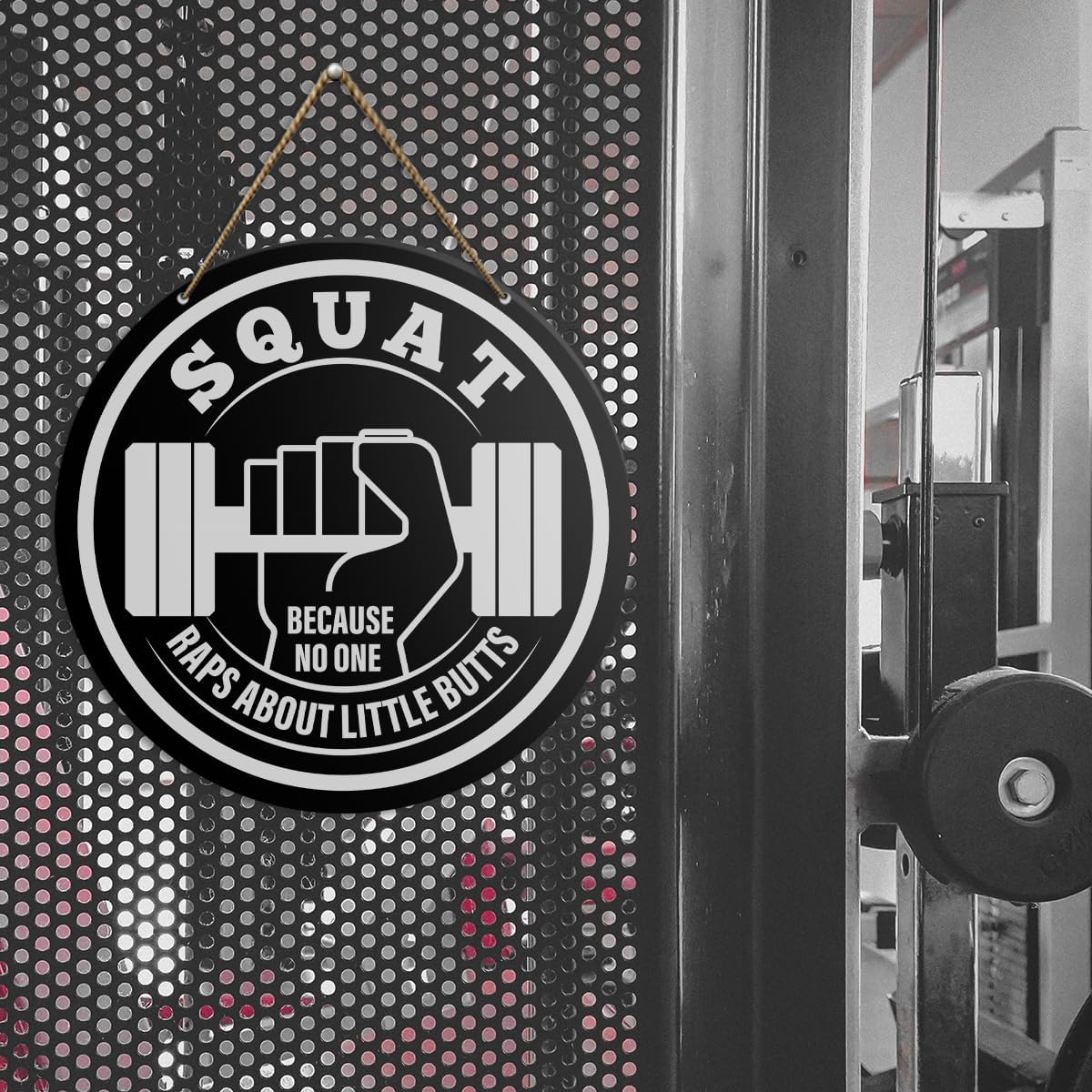 Gym Sign Decor, Home Gym Sign, Funny Gym Decorations, Workout Room Fitness Room Decor Gym Sign Decoration, Gym Bodybuilding Gift for Trainer Exercise Lover Men, Because No One