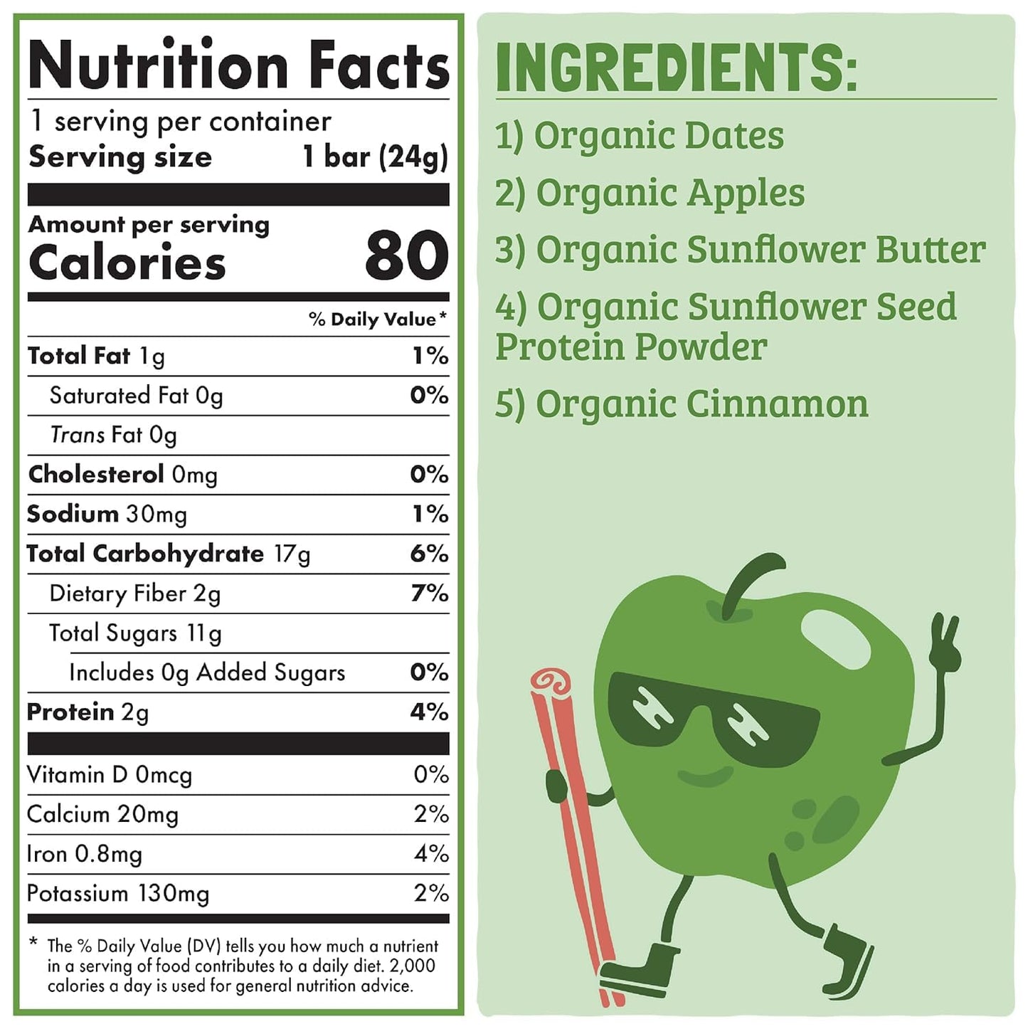 Skout Organic Apple Pie Kids Snack Bars (18 Pack) | Organic Kids Snack Bars | School Snacks & Lunch Snacks | No Refined Sugar | Vegan & Paleo | Gluten, Dairy, Grain, Peanut Free