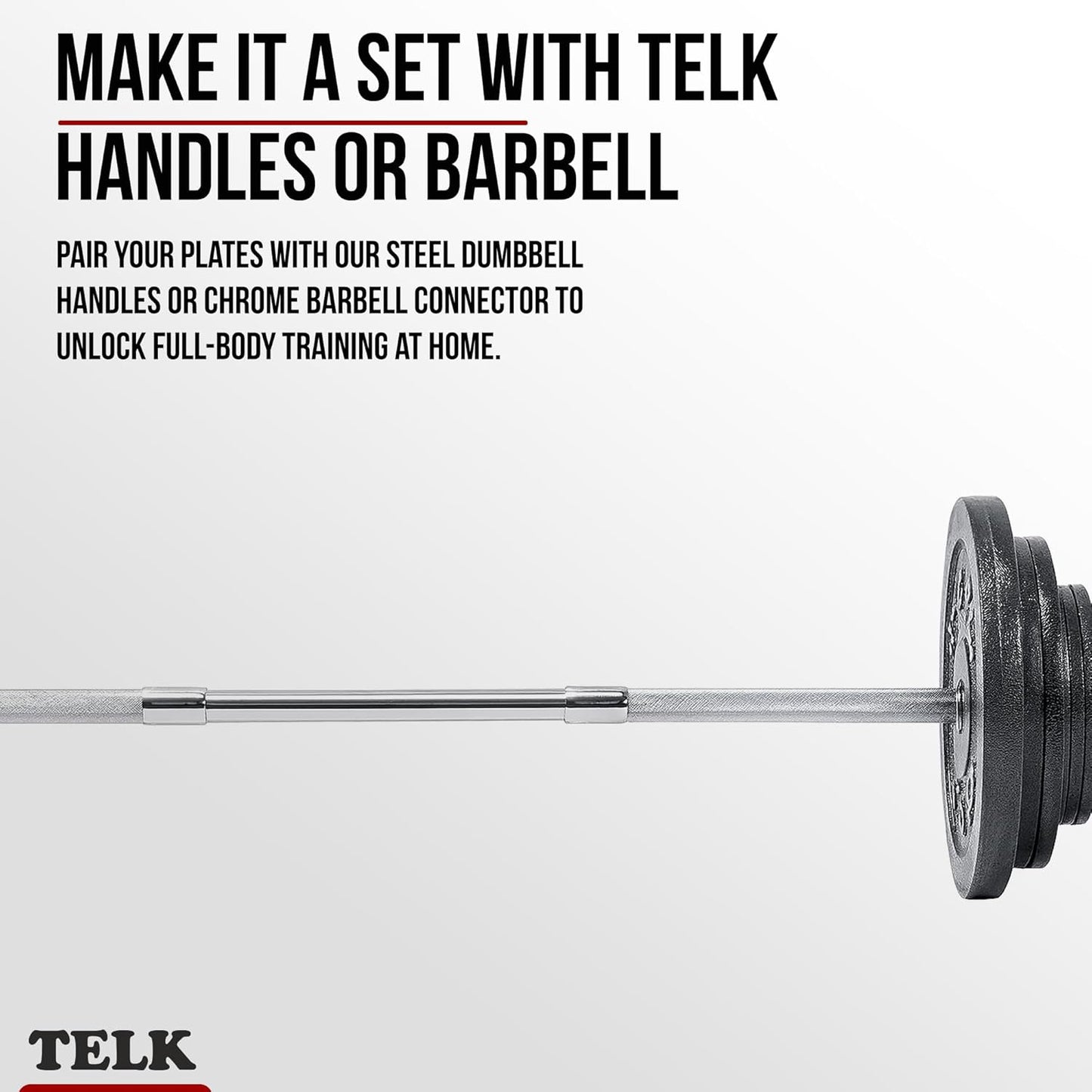 TELK – Adjustable Dumbbell Set – Home Gym Weight Set with Baked Enamel Cast Iron Plates – Space-Saving Free Weights for Strength Training