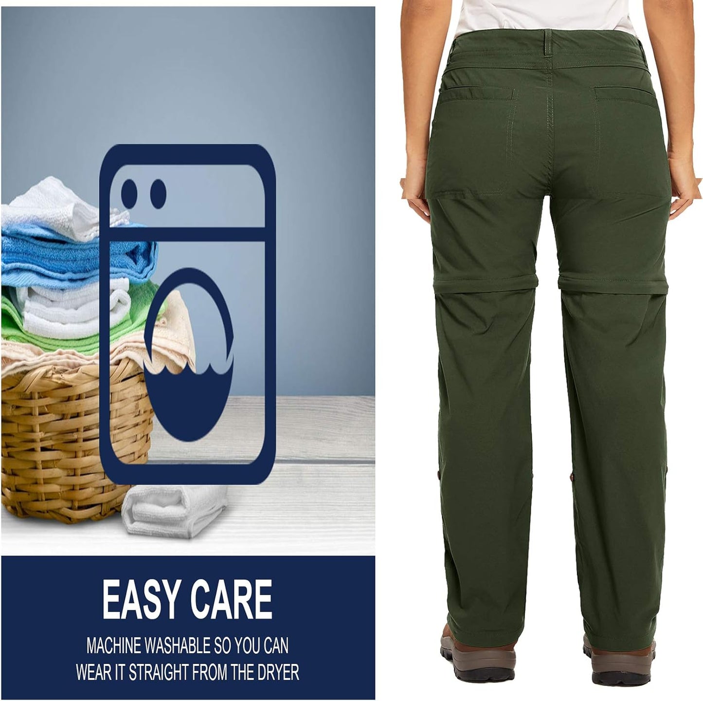 Women's Hiking Pants Convertible Zip Off Lightweight Quick Dry Outdoor Travel Camping Safari fising Pants