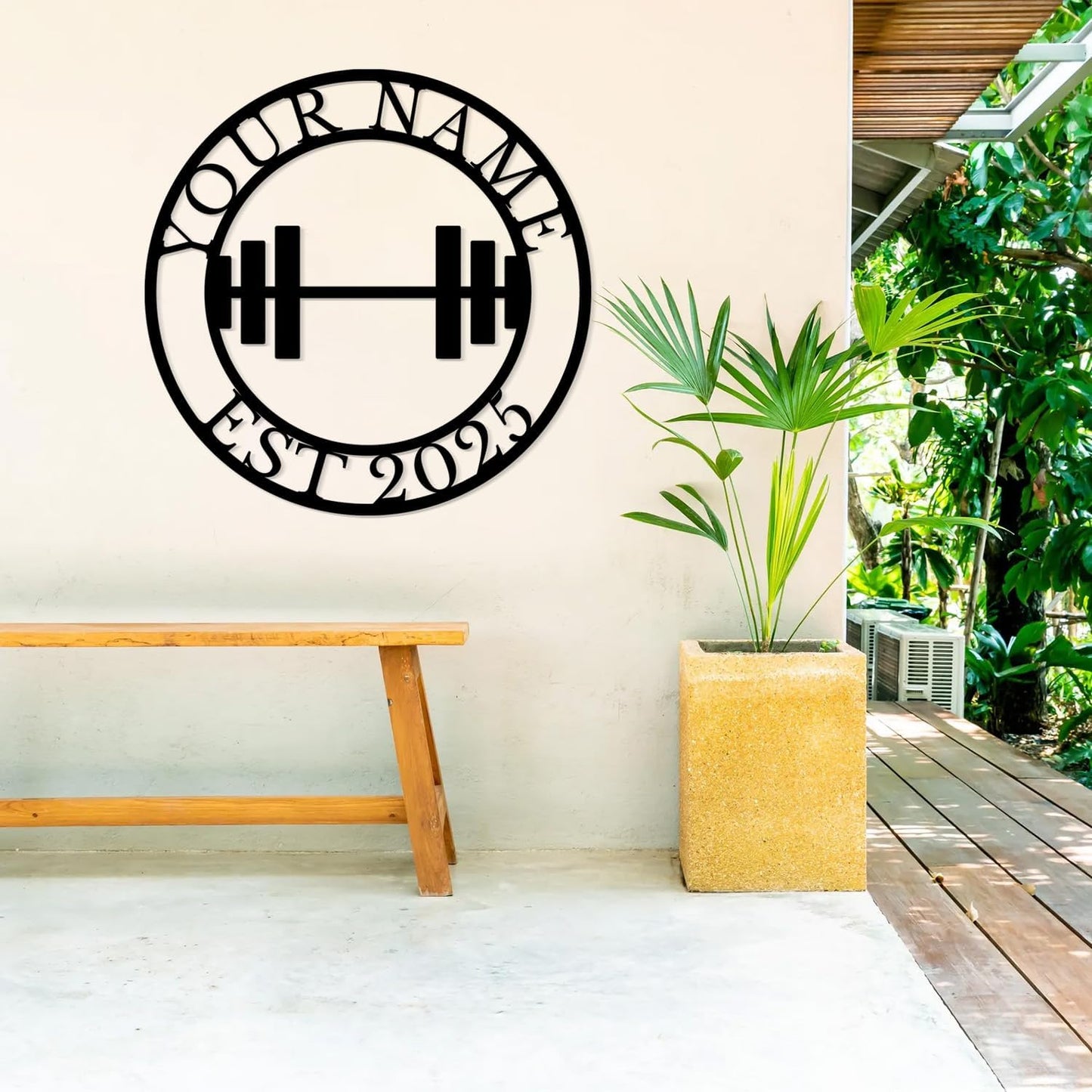 Personalized Metal Gym Sign, Custom Fitness Metal Wall Decor, Yoga Room Sign, fitness room decor, home gym decor, gifts for sports lovers, black metal