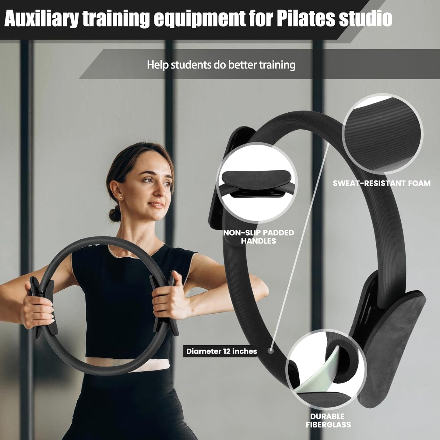 Pilates Ring and Ball Set Bulk, Pilates Equipment with 12 Inch Pilates Circle Rings, Small Yoga Balls, Resistance Bands, Pilate Essential Kit Bulk for Home Workouts Women, Pilates & Yoga Studio