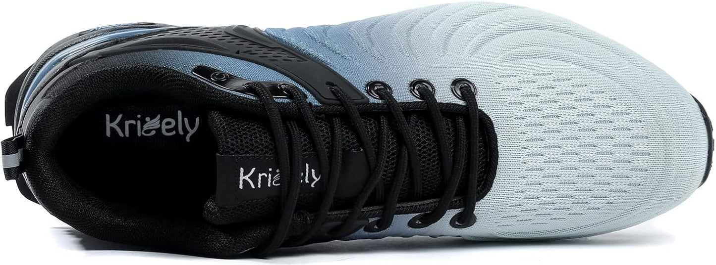 Kricely Men's Walking Shoes Breathable Lightweight Fashion Sneakers Non Slip Sport Gym Jogging Trail Running Shoes