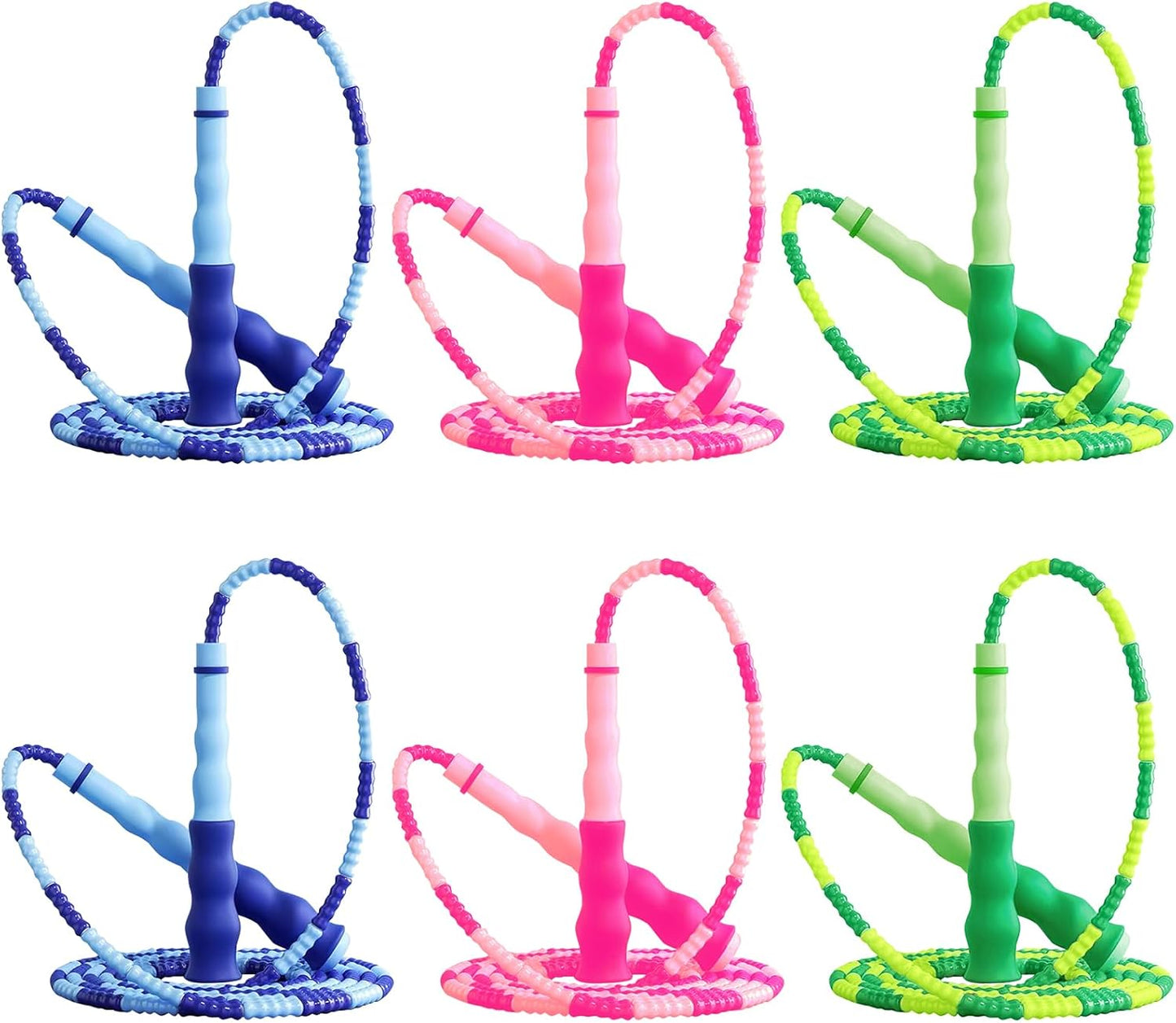 GRAWUN Jump Rope For Kids, Soft Beaded Jump Rope, Adjustable Length Tangle-Free Segmented Soft Beaded Skipping Rope，for Women, Men and Kids Keeping Fit, Workout and Weight Loss