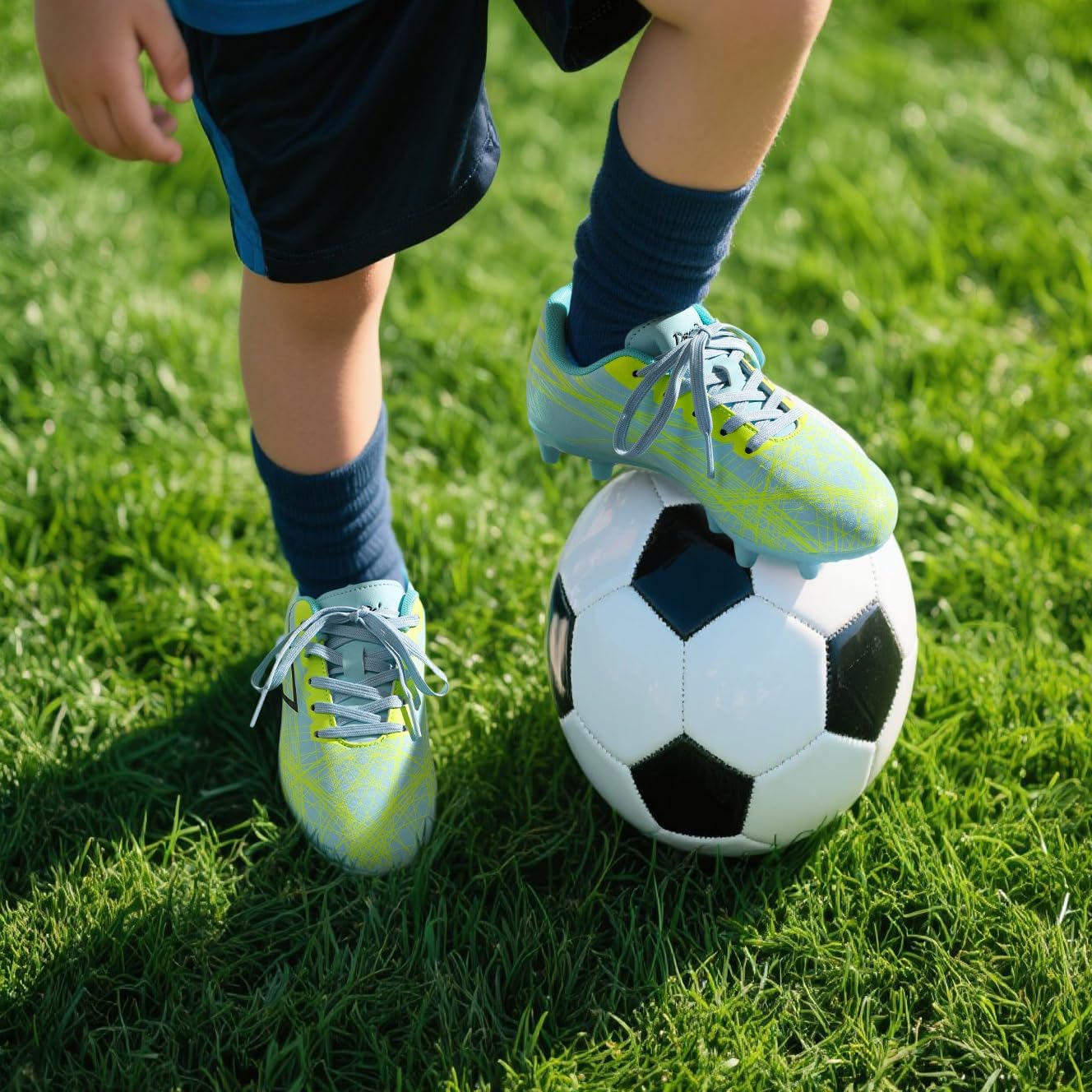 DREAM PAIRS Boys Girls Soccer Cleats Kids Youth Firm Ground Football Shoes for Little/Big Kid