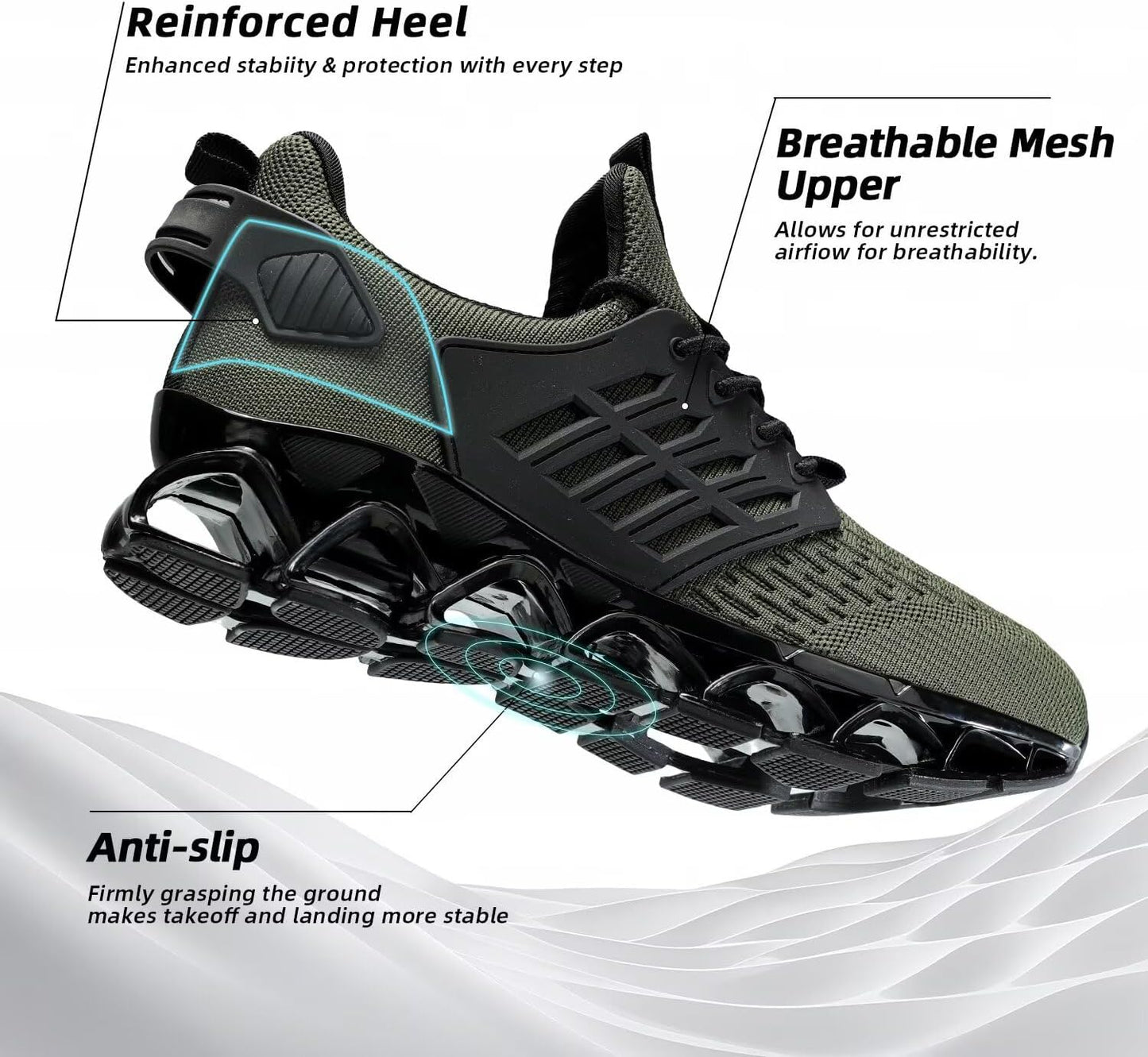 Mens Slip on Walking Running Shoes Blade Tennis Casual Fashion Sneakers Comfort Non Slip Work Sport Athletic Trainer