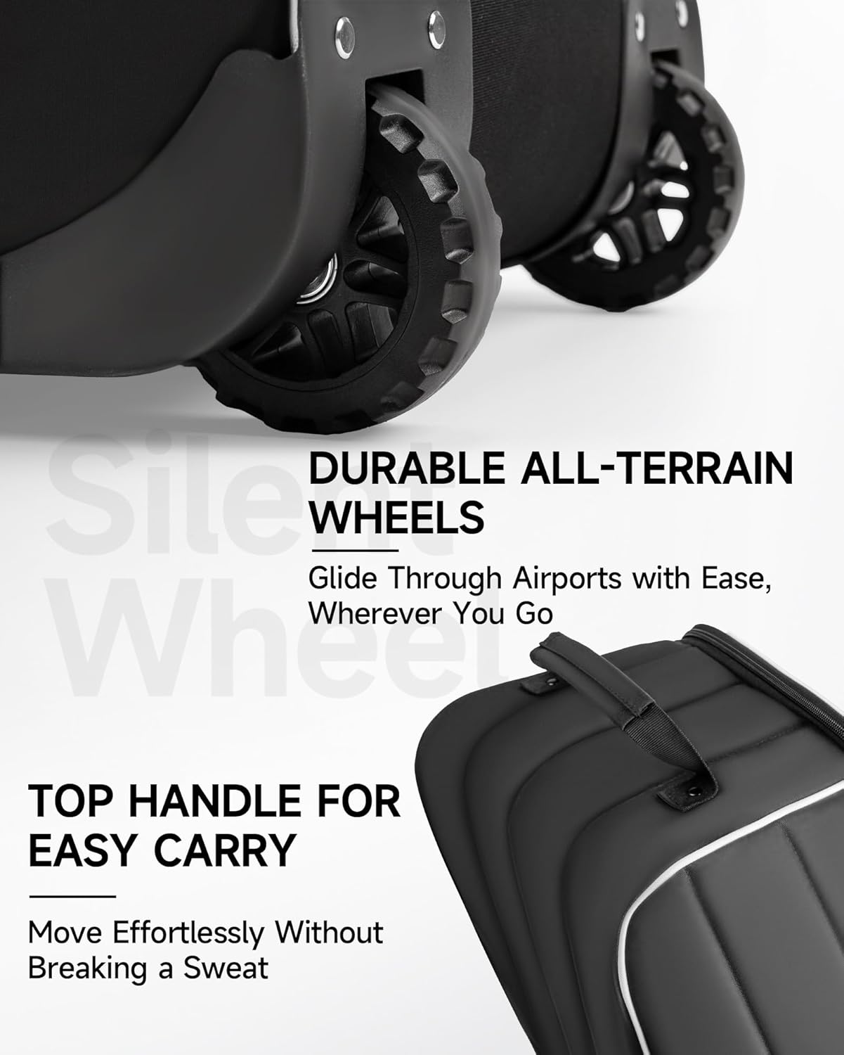 MANUEKLEAR 1680D Nylon Travel Golf Bags Club for Airlines with Wheels, Golf Travel Bags for Airlines with Padded Top, Golf Travel Case Cover with 3 Large Pocket for Golfer