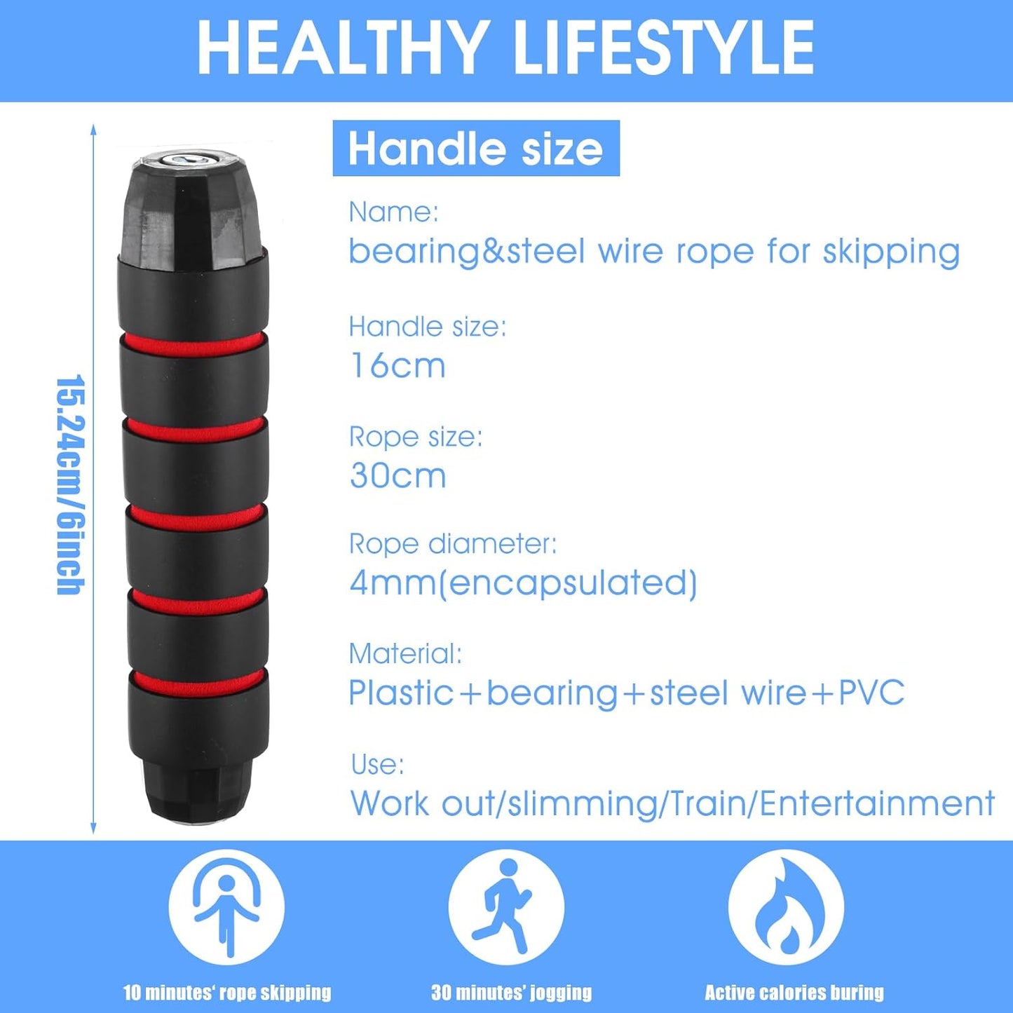 16 Pieces Jump Ropes for Fitness with Ball Bearings Speed Jumping Rope Adjustable Skipping Rope with Foam Handles Exercise Jump Rope for Men Women Cardio Training