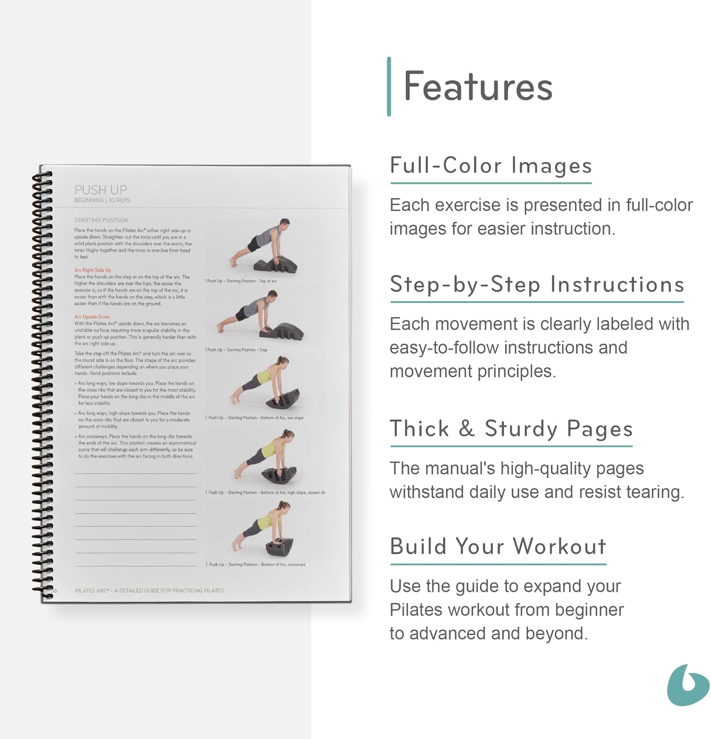 Balanced Body Pilates Arc Guide, Pilates Arc Guide for Workout Equipment, for Home Gym or Studio Use