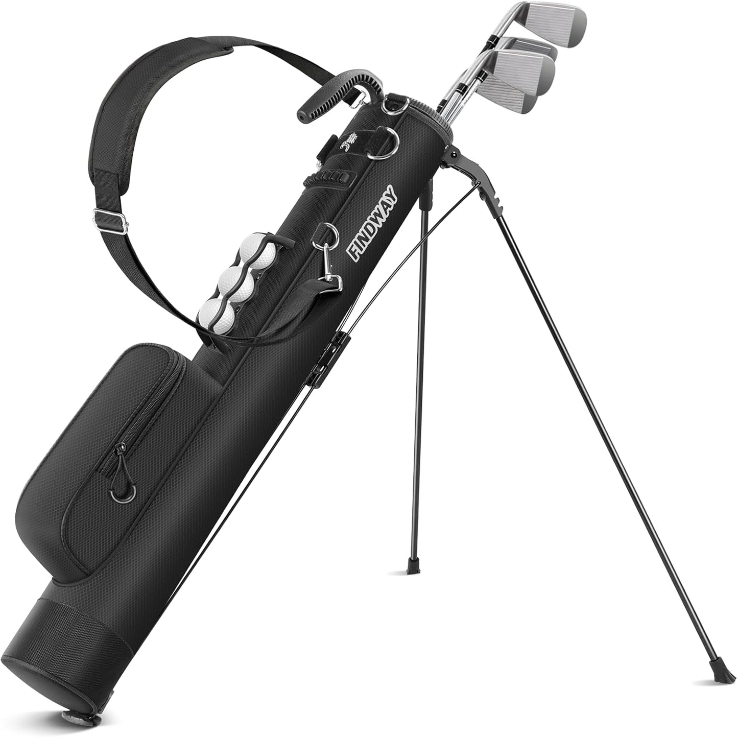 Findway Golf Stand Bag, Small Golf Bag for The Driving Range, Par 3 and Executive Courses, Lightweight Golf Club Carry Bag with Ball Holder and Pockets for Men Women
