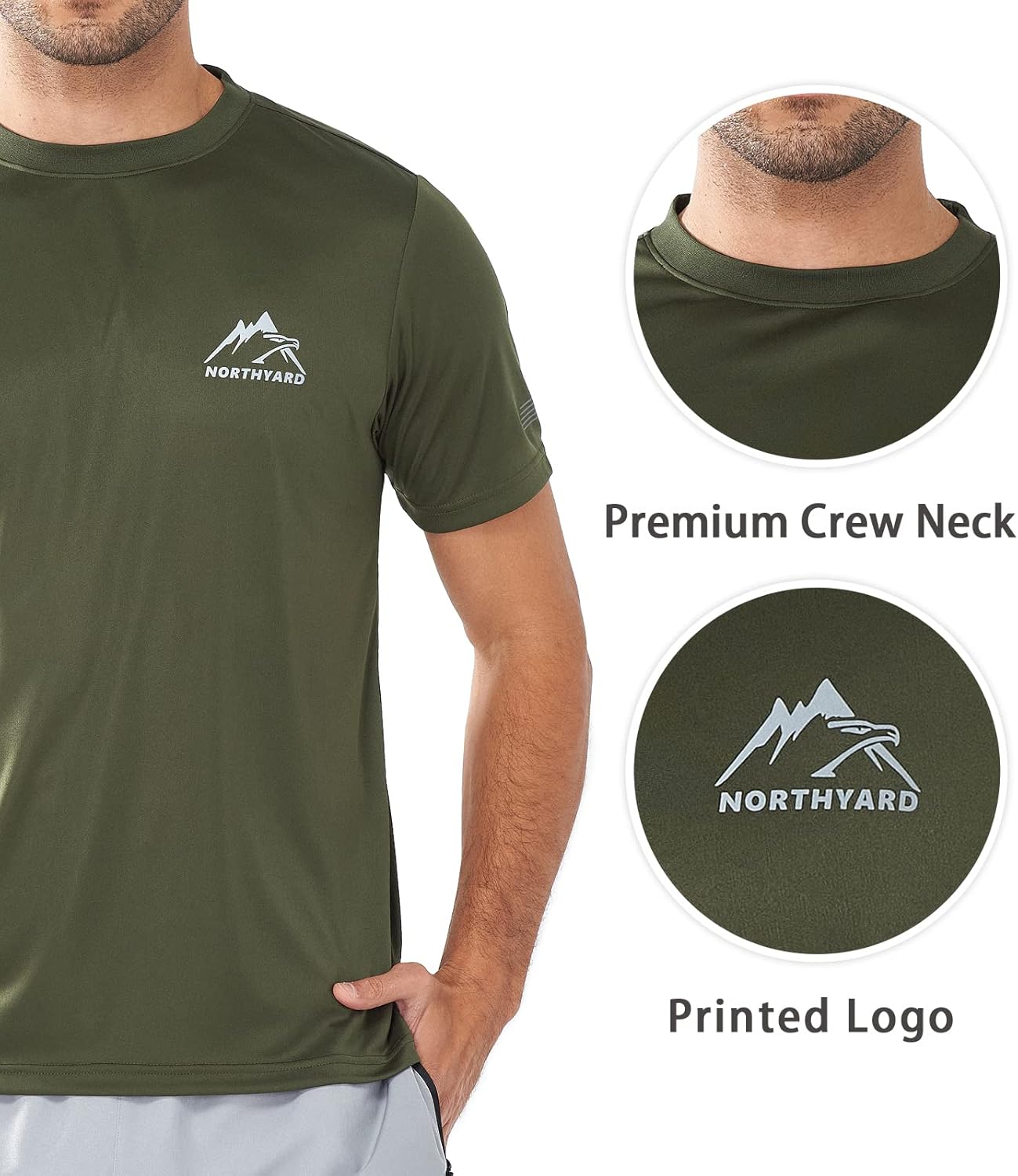 NORTHYARD Men's UPF 50+ Sun Protection Shirts Swim SPF UV Quick Dry Short Sleeve T-Shirts for Athletic Fishing Rash Guard