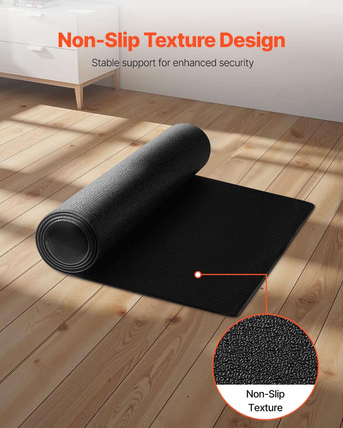 VEVOR Treadmill Mat for Carpet Floor, Exercise Equipment Mat for Treadmills, Stationary & Recumbent Bikes, High Density PVC Floor Protector Gym Mats, Waterproof and Non-Slip for Home Gym