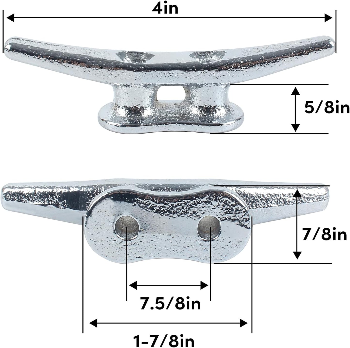 4 inch Dock Cleats 4/6/8/12/16/20/24 Pack,Boat Dock Cleats Rope Cleat Marine Cleats Iron Boat Cleats with Hardware ldeal for Deck,Nautical Decor,Cleats for Boat Dock,Boat Tie Down Cleats