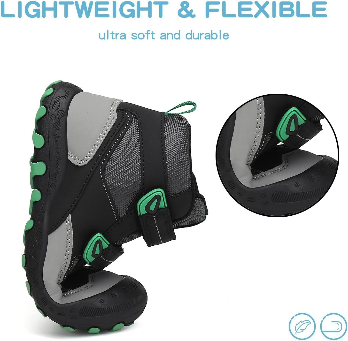 Mishansha Kids Water Resistant Hiking Boots, Boys Girls Anti Collision Anti-Skid Athletic Outdoor Adventure Trekking Shoes