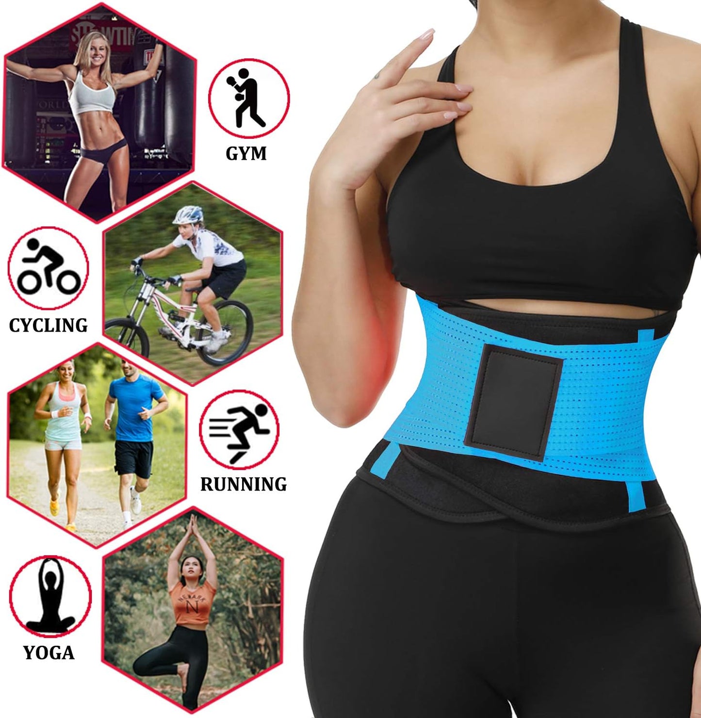 VENUZOR Waist Trainer Belt for Women - Waist Cincher Trimmer - Slimming Body Shaper Belt - Sport Girdle Belt (UP Graded)