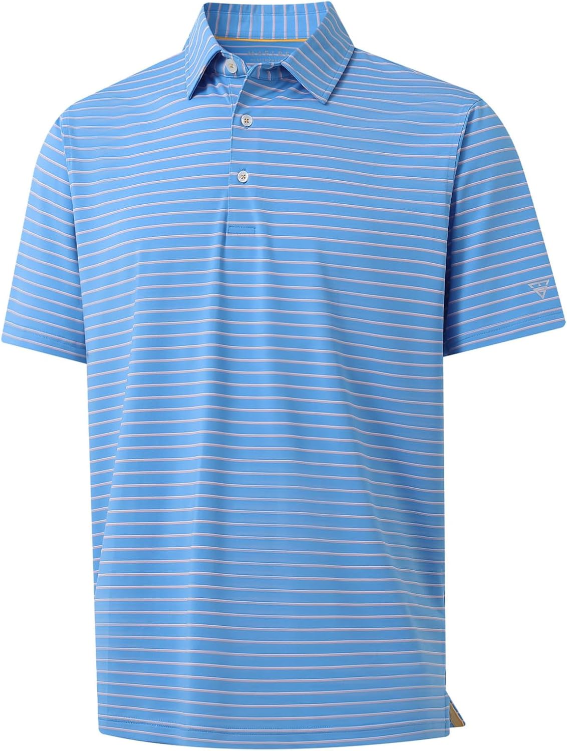 M MAELREG Golf Shirts for Men Moisture Wicking Striped Polo Performance Dry Fit Business Sports Mens Polo Shirts Short Sleeve