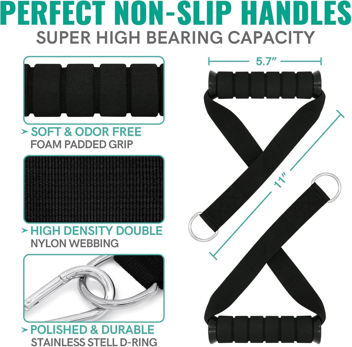 Aihoye Resistance Bands for Working Out, Exercise Bands with Handles, Stretch Bands for Exercise, Workout Bands with Door Anchors for Physical Therapy & Strength Training