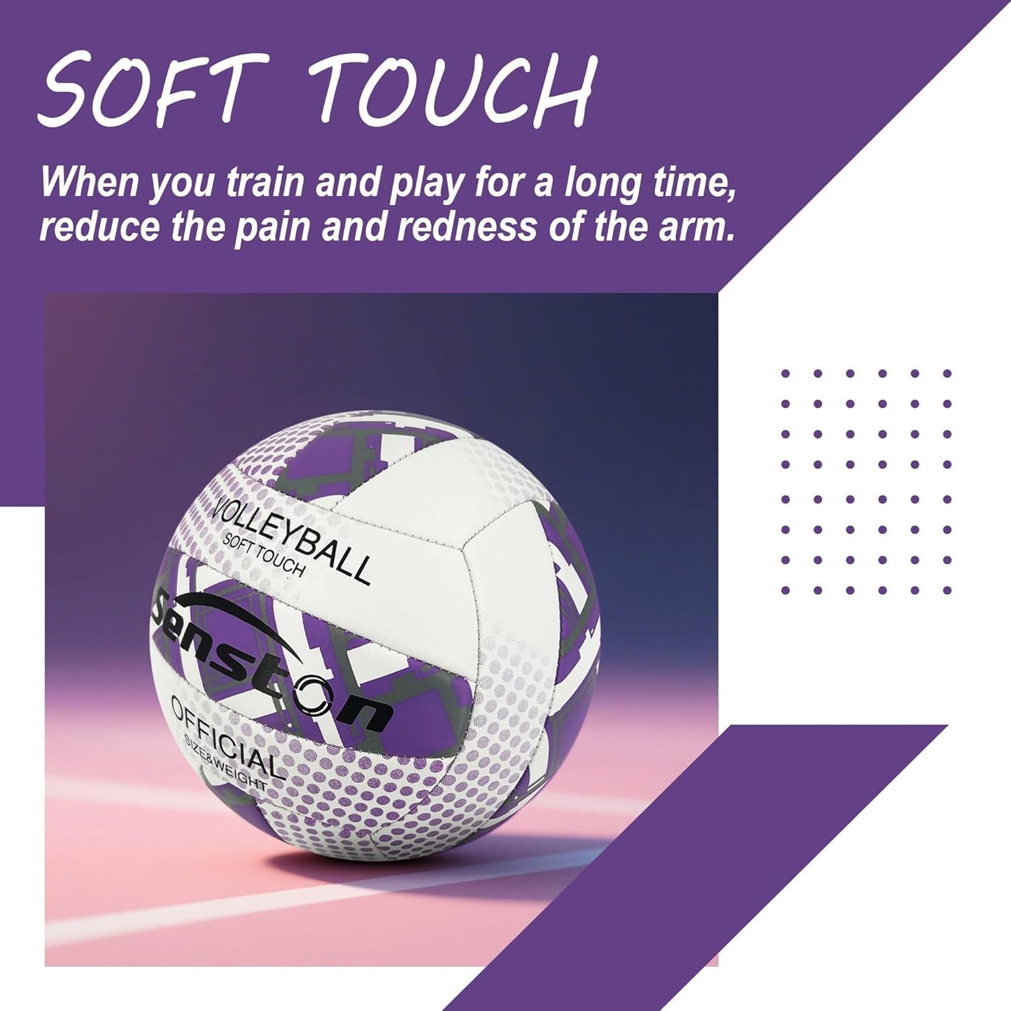 Senston Premium PVC Volleyball Size 5 – Indoor/Outdoor Volleyball, All-Weather Durable Design for Training, Practice & Beach Games (Meets Official Size Standards)