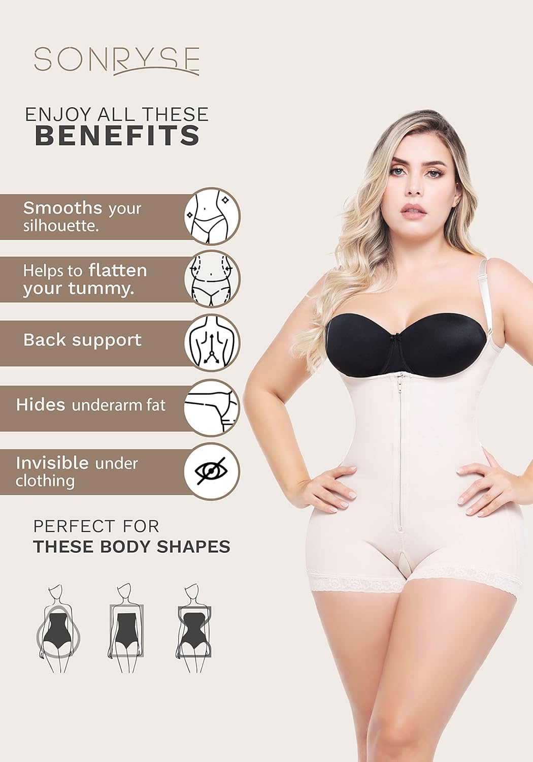 Sonryse Tummy Tuck Compression Garment for Women Fajas Colombianas Reductoras y Moldeadoras Stage 2 Faja